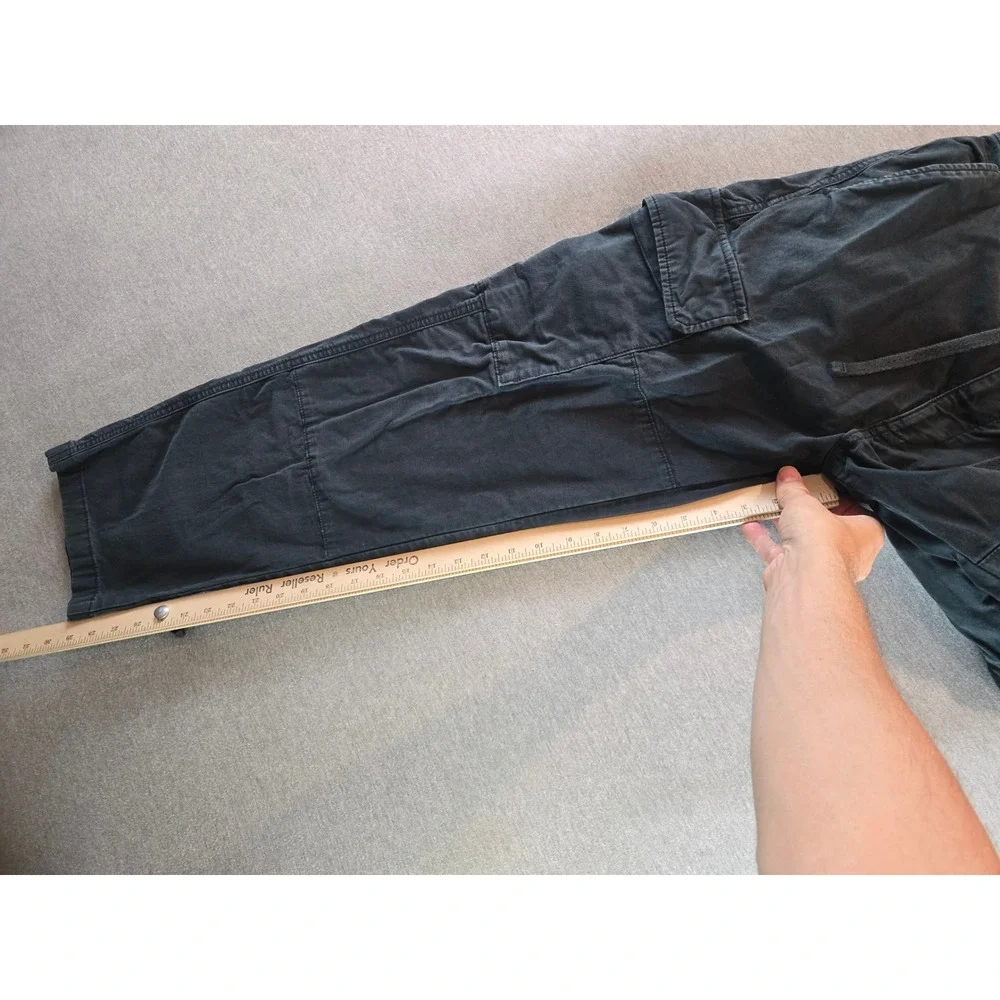 Uniqlo Cargo Pants Mens Small Black Regular Fit Stretch Utility Drawstring